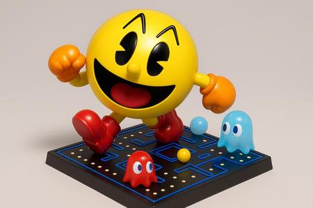 Pac-Man with arcade base and ghosts - Collectible Figure