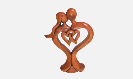 Romantic Couple Sculpture, Forever Love Statue, bodies in heart shape, Love Gift