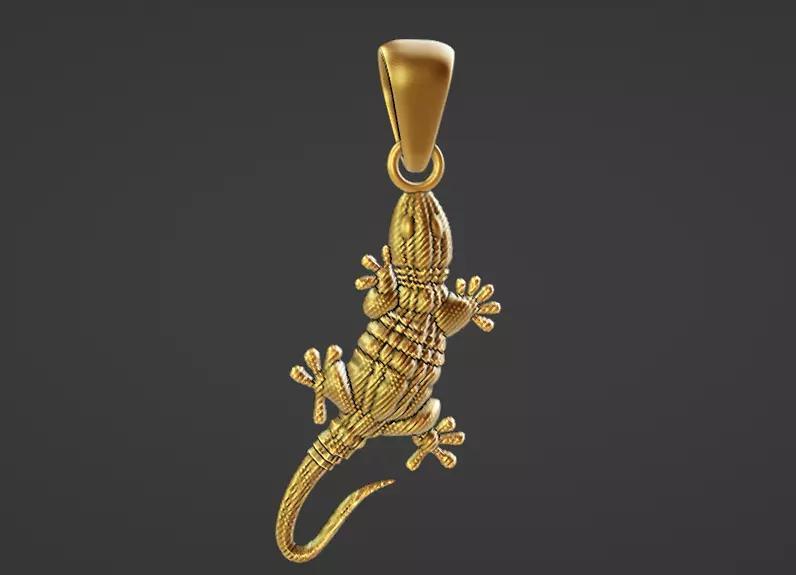 chameleon lizard pendant w bail