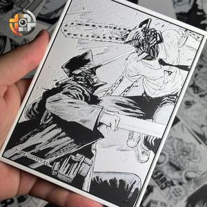 DENJI X SAMURAI SWORD | CHAINSAW MAN - WALL ART - DESK DECORATION - HUEFORGEENTHUSIAST - MANGA PANEL