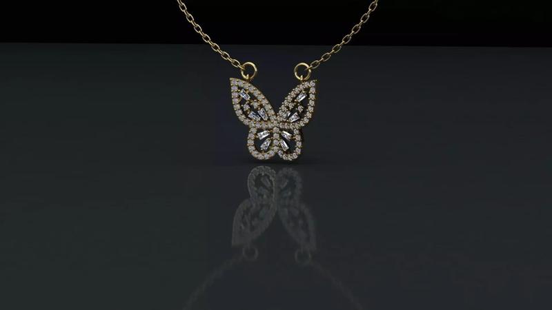 Diamond Butterfly pendant