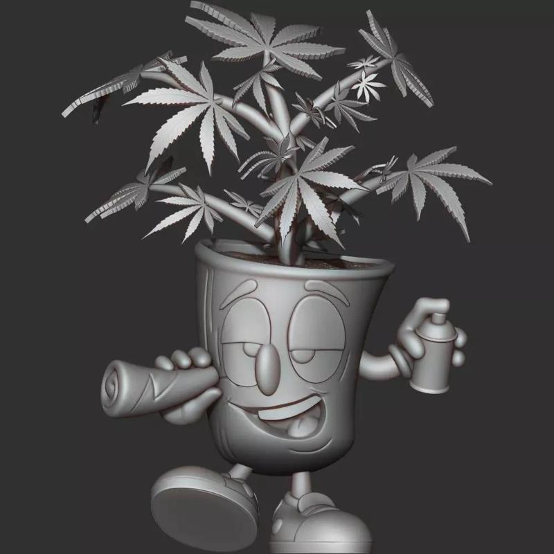 Marijuana plant in pot