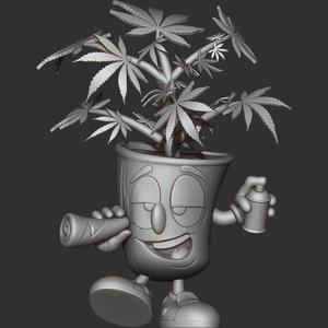 Marijuana plant in pot