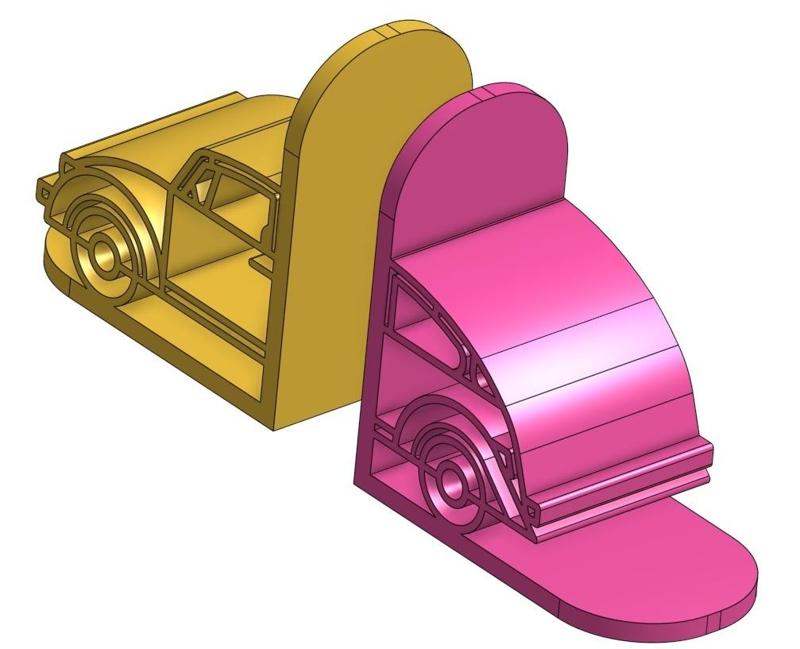 VW BEETLE BOOK ENDS ONE FILE TWO PARTS