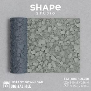 Digital STL File | Rocks Texture Polymer Clay Seamless Texture Roller