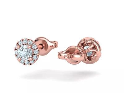 Stud Earrings French Pave Setting 4mm Stone