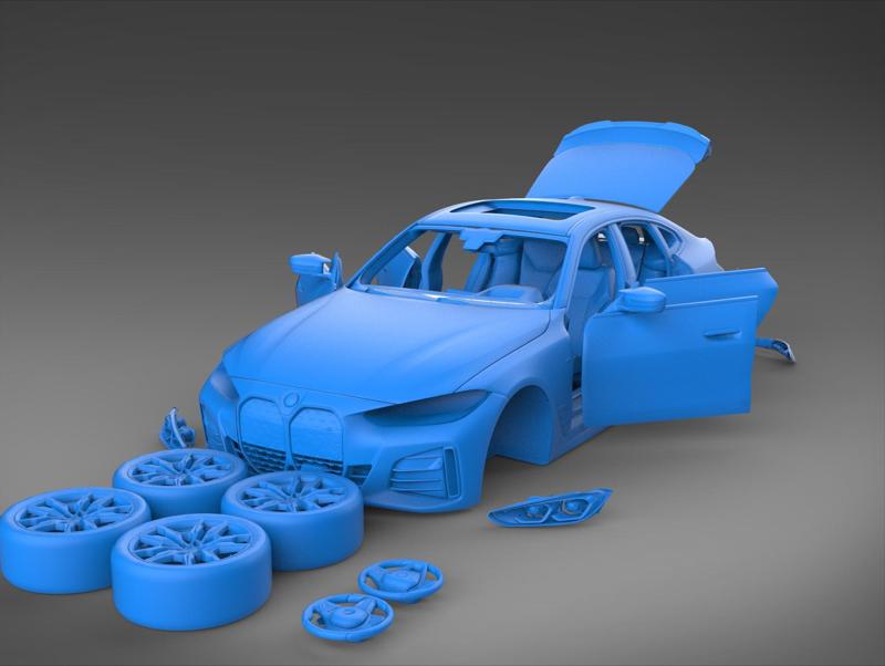 BMW I4 M50 2022 STL PRINTABLE DETAILED MODEL