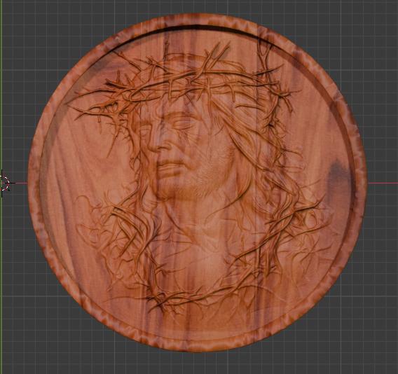 Jesus Crown of Thorns – Circular STL Relief for CNC Carving