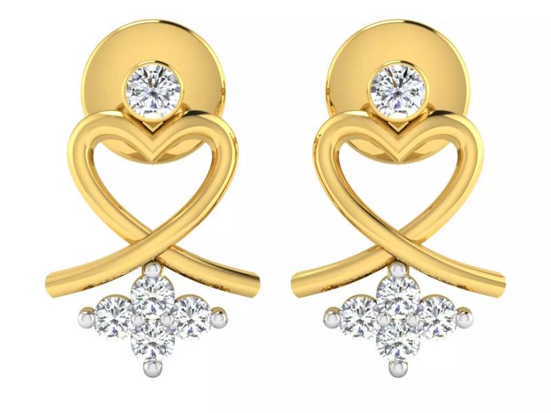 Solitaire Drop Earrings 3dm STL OBJ FBX Renders Details