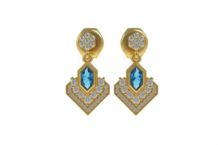 Hexagon Stone Stud Earring