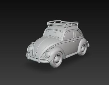 Volkswagen Beetle 3D Model - Classic Car for 3D Printing