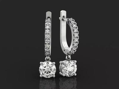 Round Cut Huggie Hoop Earrings Drop Earrings 1116