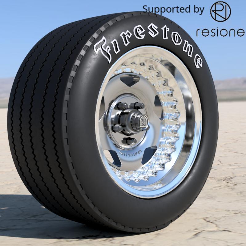 Center line convo pro 2 muscle car rims with Firestone tires for diecast and scale models