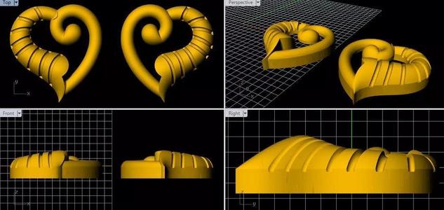 heart stud earrings 3dm file