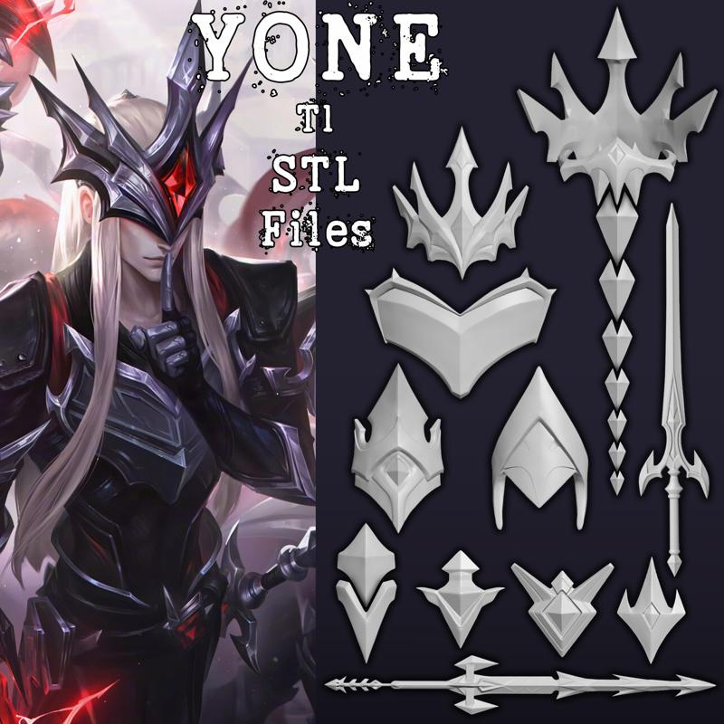 Yone T1 - cosplay stl - 22 files