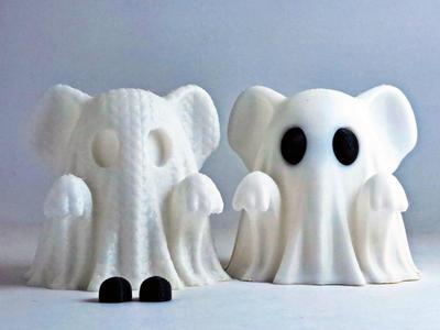 Knitted Halloween Ghostly Elephant - NO AMS