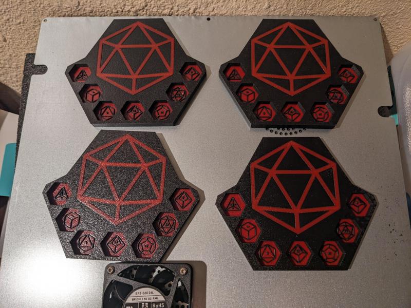 Williamdecker88's RPG Dice coaster with embossed dice outlines