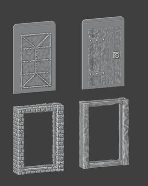 Fantasy Drop Doors and Frames STL | 3D Printable Modular Terrain for Tabletop Roleplaying and Wargames