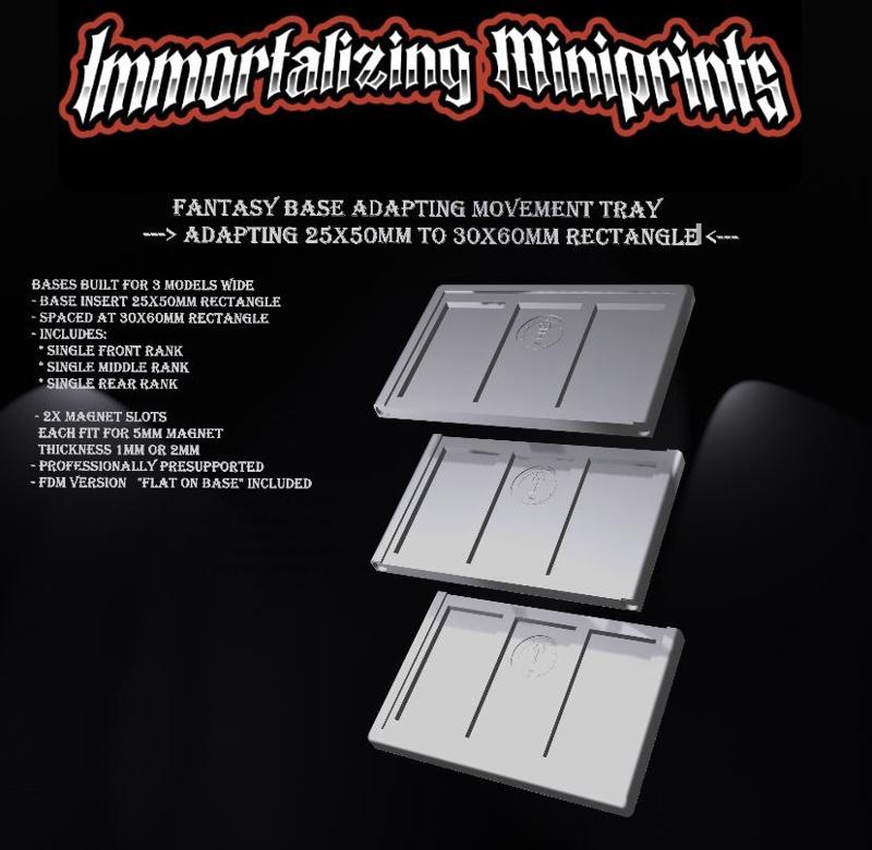 Base Adapting Movement Tray 25x50mm to 30x60mm-3 models wide