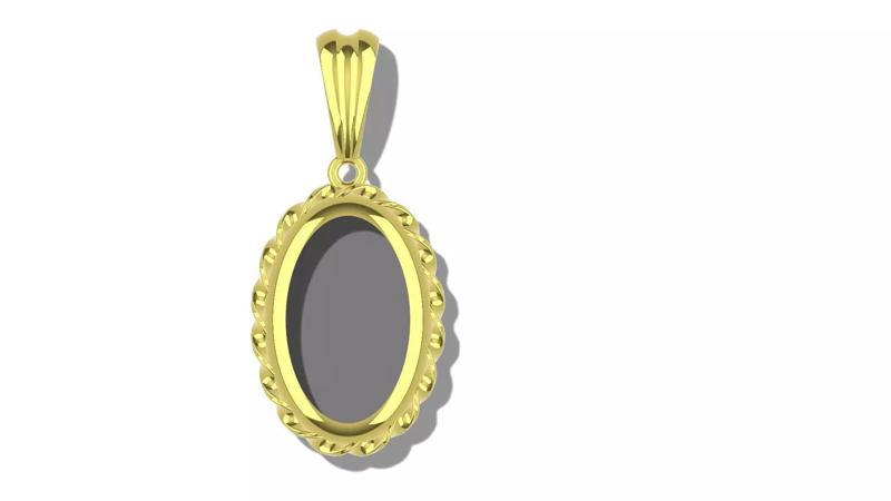 Twisted Bezel Pendant 3D Model