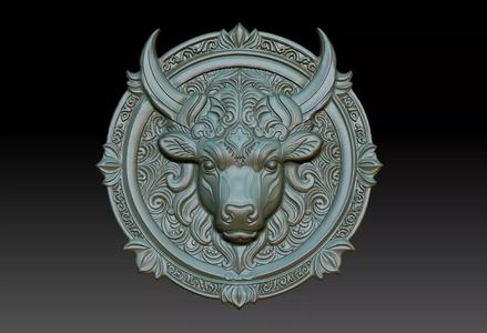 Taurus Zodiacl Bas Relief Pendant 230823