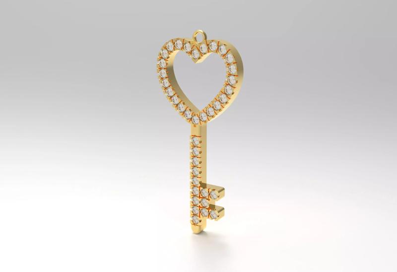Heart shaped Key Pendant