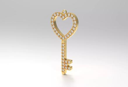 Heart shaped Key Pendant