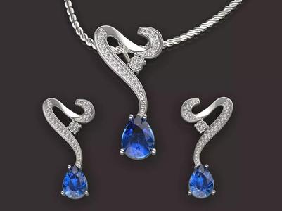 Earrings Necklace Silver Gold  Print