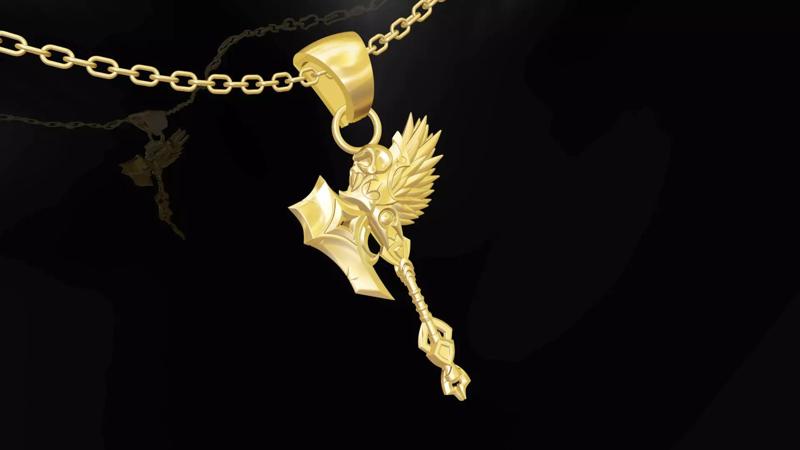 Fantasy Weapon Gold Pendant Jewelry