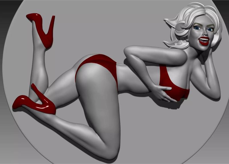 Pinup girl for 3D print