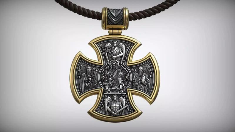 Jesus Christ Saints and Angels Christian Gothic Cross