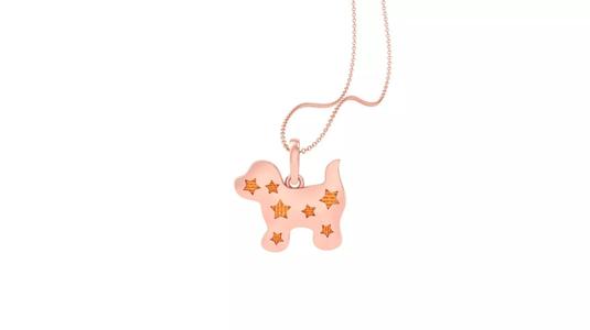 Pet Dog with Stars Light Weight Kids Pendant Necklace Charms 3dm