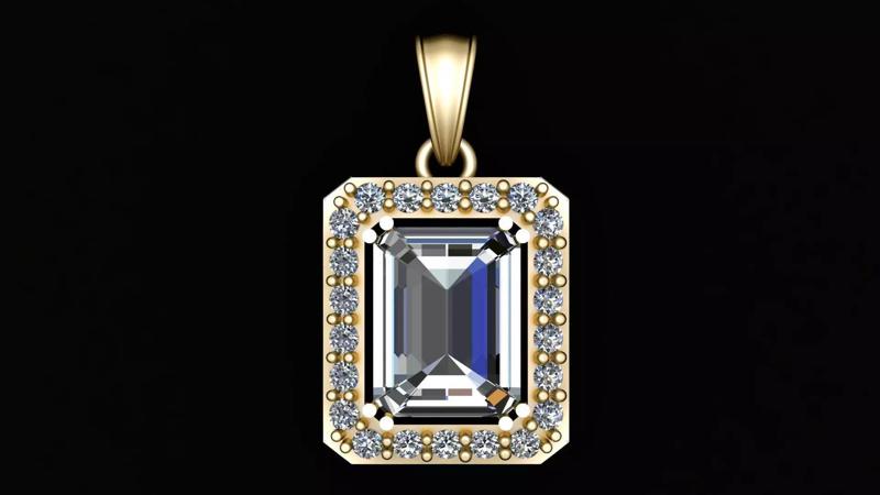 PRECIOUS MOISSANITE PENDANT 3D PRINTABLE MODEL