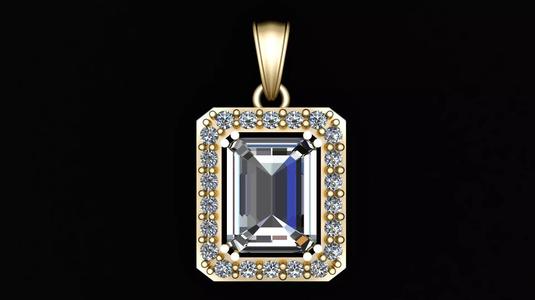 PRECIOUS MOISSANITE PENDANT 3D PRINTABLE MODEL