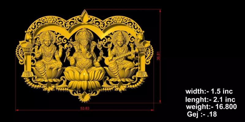 Lakshmi Ganesha Saraswati Pendant  high qwelty