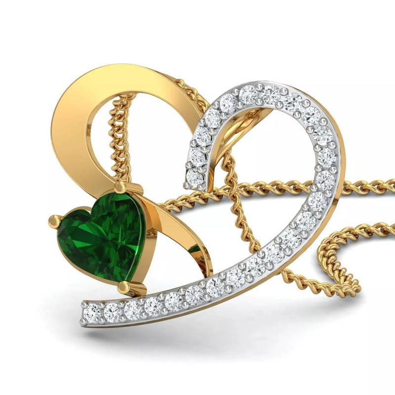 Heart Diamond Pendant for Women 3dm STL FBX OBJ Render Details