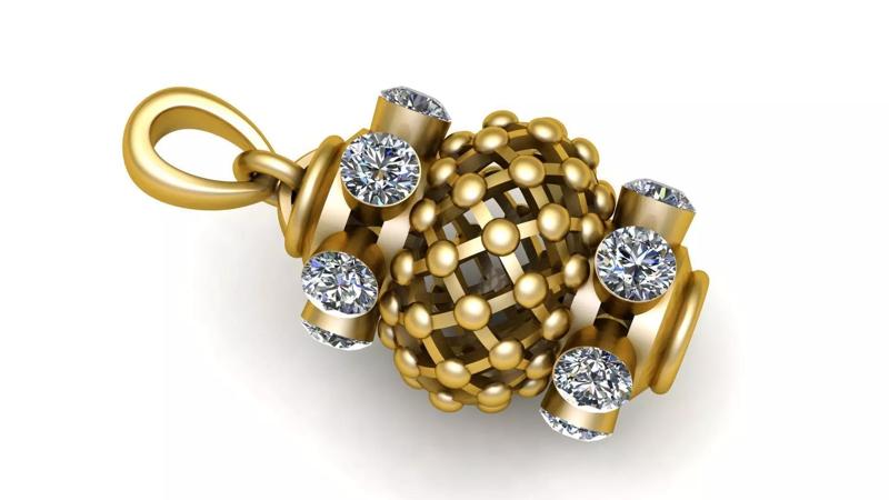 LUXURIOUS STYLE GOLD PENDANT 3D PRINTABLE MODEL