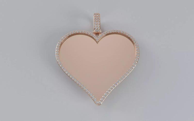 Heart Picture Pendant - Small Stones - 50mm Wide