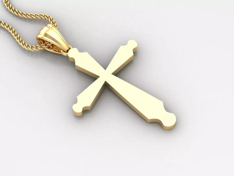 Light Gold 18K Cross Pendant 2CP010