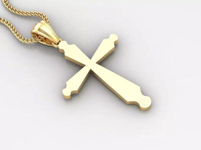 Light Gold 18K Cross Pendant 2CP010