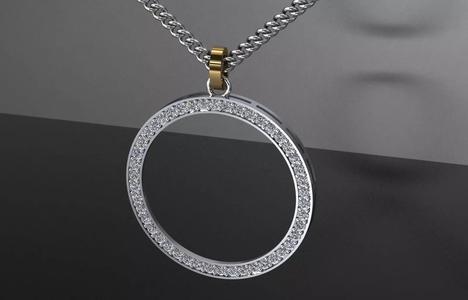 Minimalist Round Pendant Diamond Cut Gold Charm Jewelry