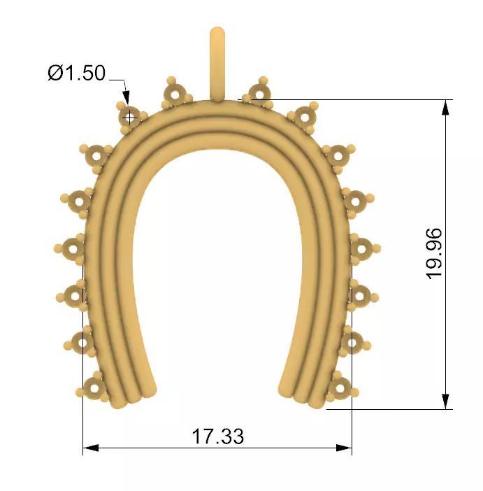horse shoe diamonds pendant dije herradura