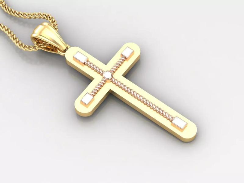 High Cross Pendant Light Gold 18K 4CP069