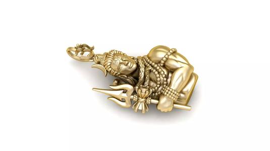 Shiva pendant  gold