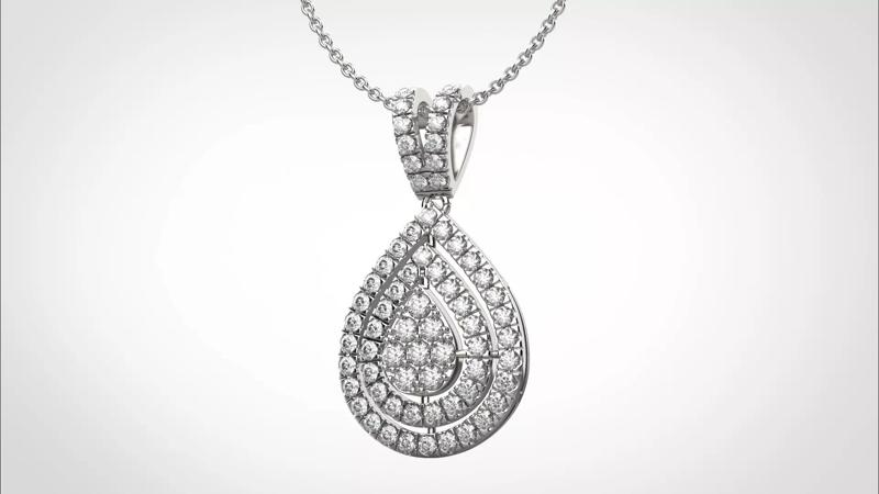 PE04 Classic Solitaire Pendant 1 ct CAD STL 18K 5g
