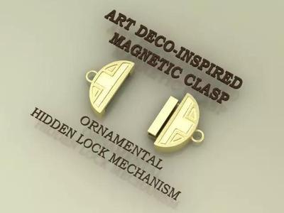 ArtDeco-Inspired Magnetic Clasp ornamental hidden lock mechanism