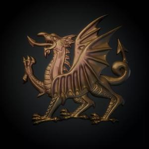 Fantasy Dragon Bas-Relief