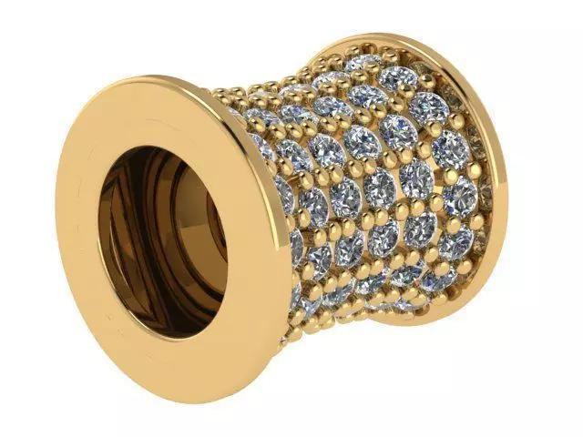 PANDORA gold plated tube with diamonds