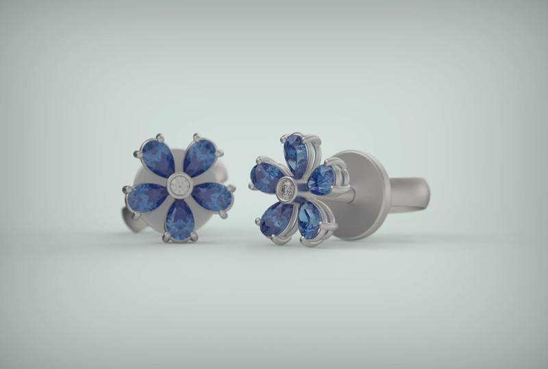 FiveLeaf stud earrin
