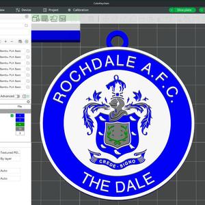 National League Rochdale keychain badge color printable and renderable
